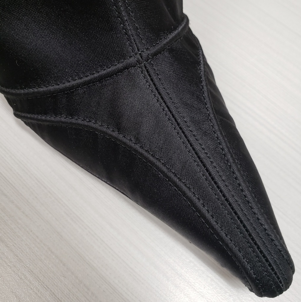 DKNY Black Satin Knee High Boot - Picture 3 of 7